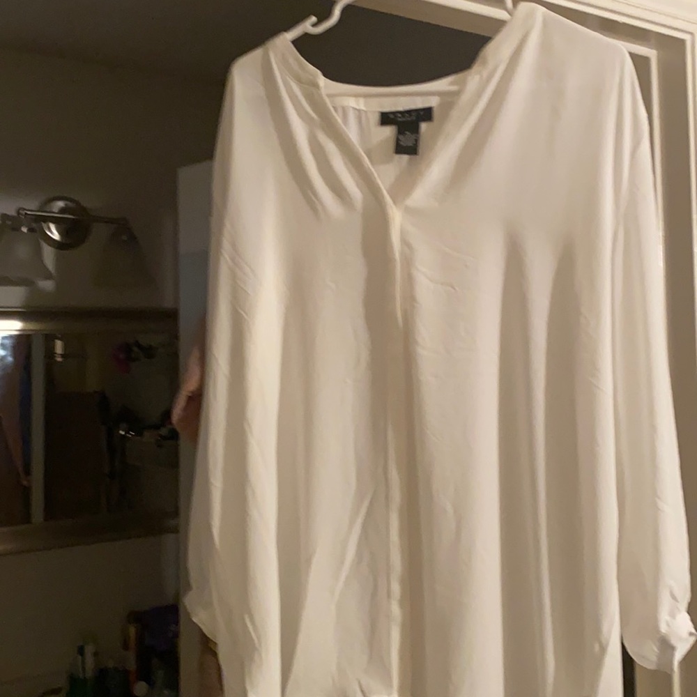 Ivory xl button down sheer top